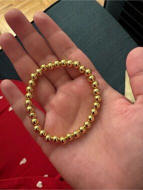Hand-finished Gold Plated Beaded Stretch Bracelet - Brand New!